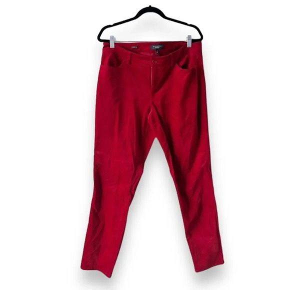 Talbots Signature Smooth Red Cotton Velvet Cords Women’s Size 12 Fall Vibes New! - Picture 1 of 13